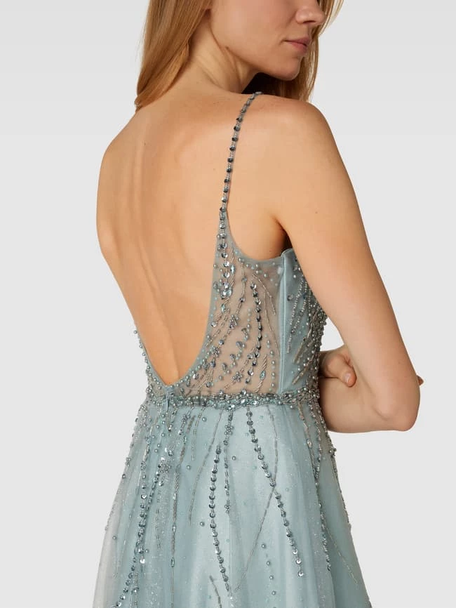 Luxuar Abendkleid Mit Zierbesatz - Rauchblau 5 Luxuar Abendkleid Mit Zierbesatz - Rauchblau – Bild 3