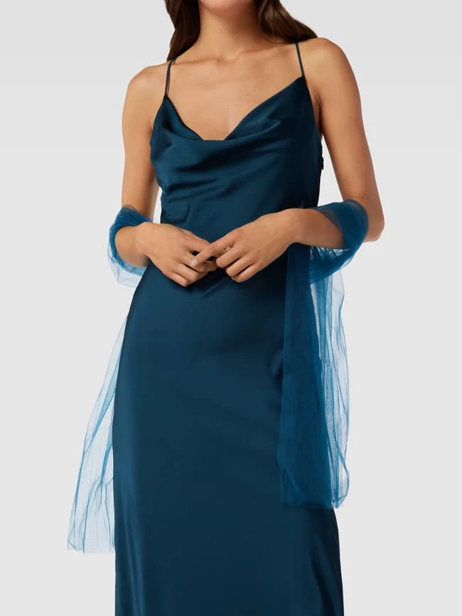 Unique Abendkleid Mit Wasserfall-Ausschnitt - Petrol 5 Unique Abendkleid Mit Wasserfall-Ausschnitt - Petrol – Bild 3