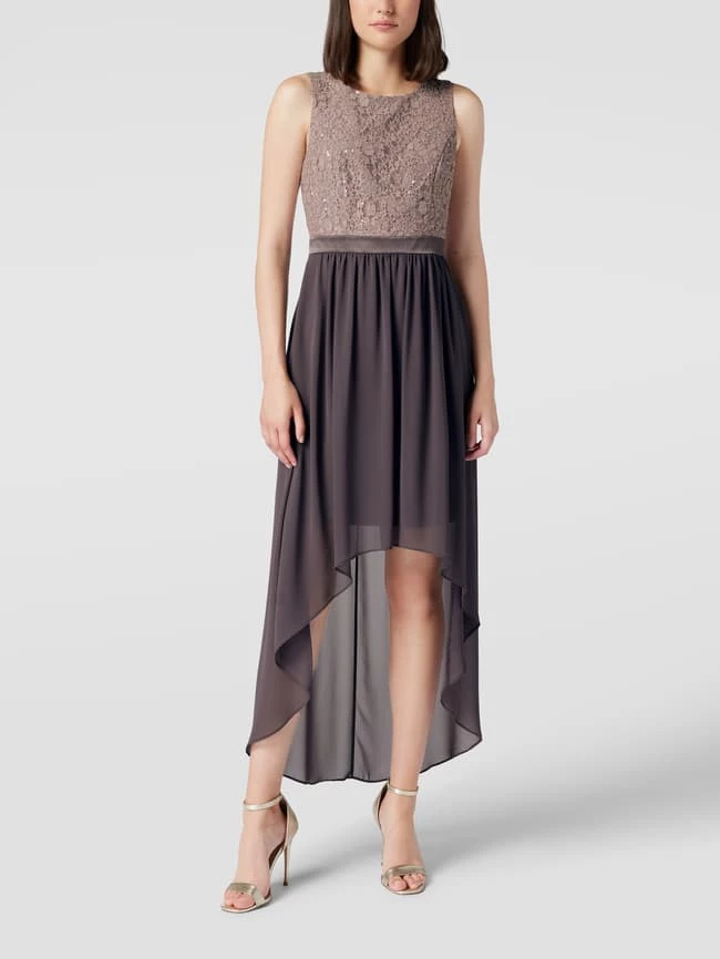 Jake*s Cocktail Cocktailkleid Im Vokuhila-Stil Mit Paillettenbesatz - Taupe 3 Jake*s Cocktail Cocktailkleid Im Vokuhila-Stil Mit Paillettenbesatz - Taupe