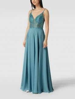 Swing Abendkleid Mit Paillettenbesatz - Bleu