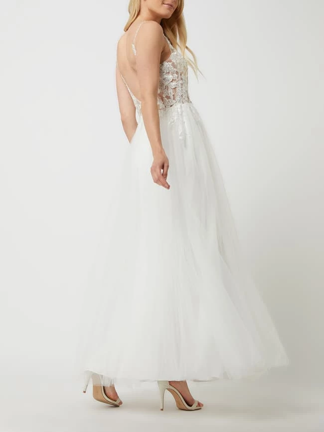 Luxuar Brautkleid Mit Floralen Stickereien - Offwhite 6 Luxuar Brautkleid Mit Floralen Stickereien - Offwhite – Bild 4