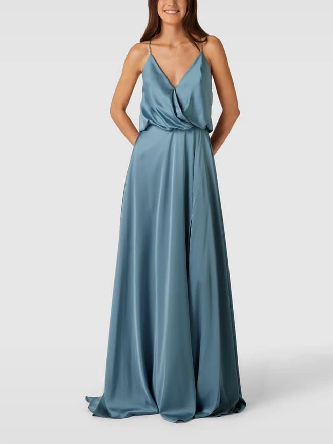 Unique Abendkleid Mit Gehschlitz - Bleu 3 Unique Abendkleid Mit Gehschlitz - Bleu