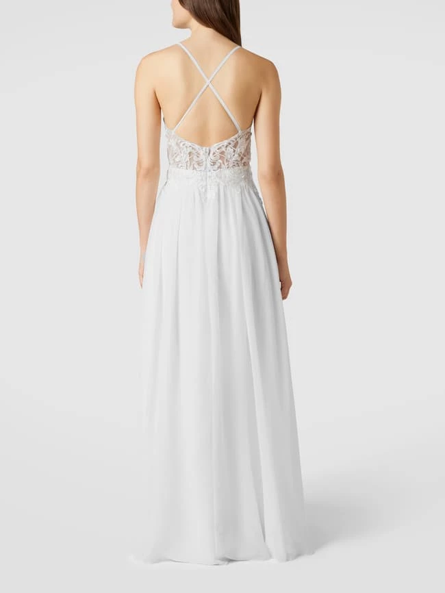 Unique Brautkleid Mit Floralen Stickereien - Weiß 7 Unique Brautkleid Mit Floralen Stickereien - Weiß – Bild 5