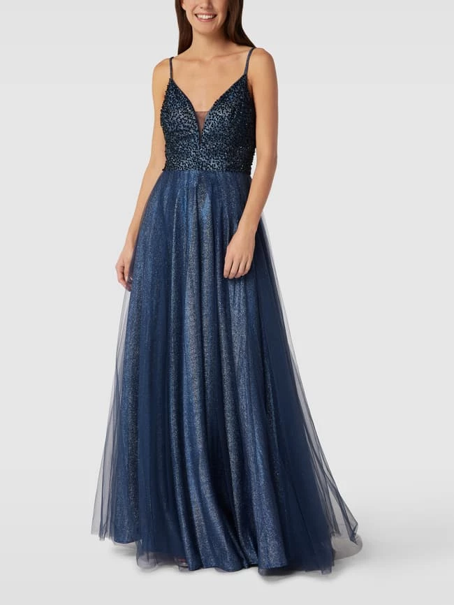 Mascara Abendkleid In Metallic-Optik - Dunkelblau 3 Mascara Abendkleid In Metallic-Optik - Dunkelblau