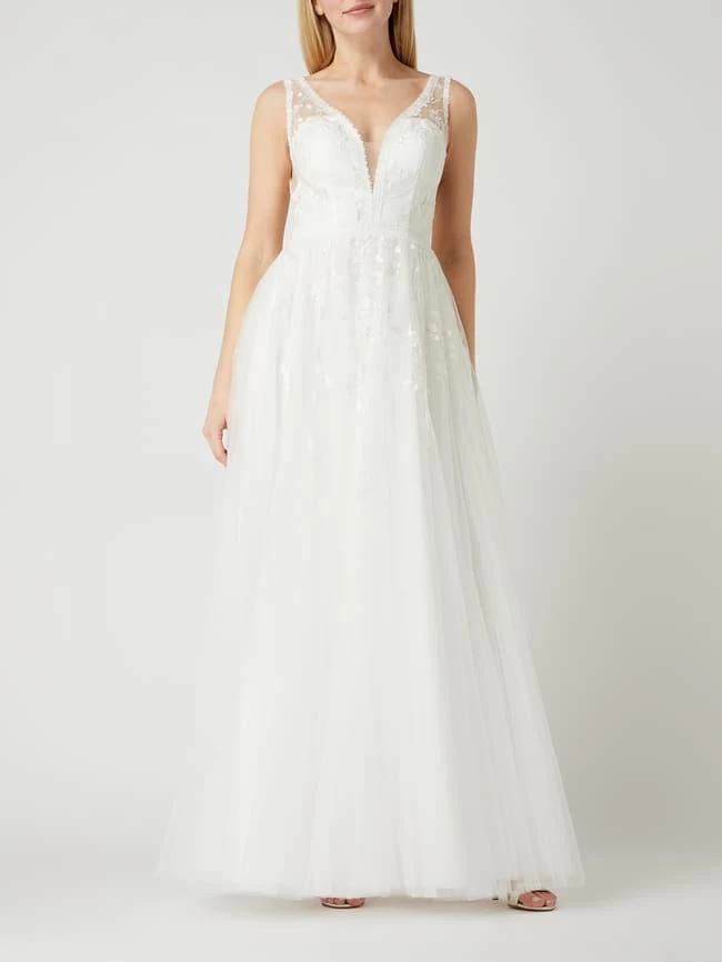 Luxuar Brautkleid Aus Tüll Mit Cut Outs - Offwhite 3 Luxuar Brautkleid Aus Tüll Mit Cut Outs - Offwhite