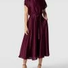 Swing Kleid Mit Taillenband - Bordeaux Rot