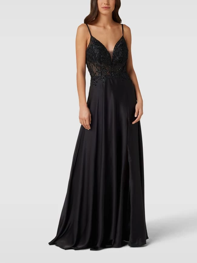 Luxuar Abendkleid Mit Ziersteinbesatz - Schwarz 3 Luxuar Abendkleid Mit Ziersteinbesatz - Schwarz