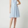 Luxuar Cocktailkleid Aus Floraler Spitze Und Chiffon - Hellblau