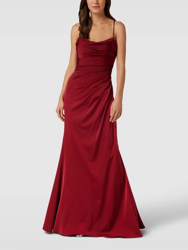 Luxuar Abendkleid In Wickel-Optik - Dunkelrot 3 Luxuar Abendkleid In Wickel-Optik - Dunkelrot