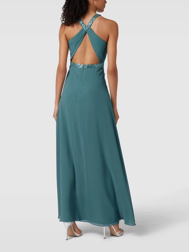 V.M. Abendkleid Mit Neckholder - Petrol 7 V.M. Abendkleid Mit Neckholder - Petrol – Bild 5