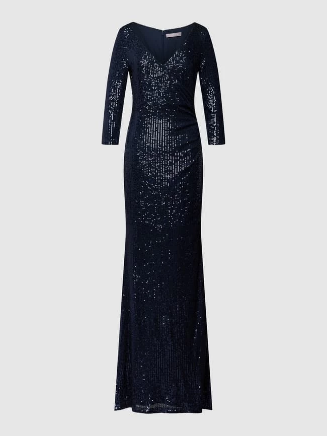 Christian Berg Cocktail Abendkleid Mit Paillettenbesatz - Dunkelblau 4 Christian Berg Cocktail Abendkleid Mit Paillettenbesatz - Dunkelblau – Bild 2