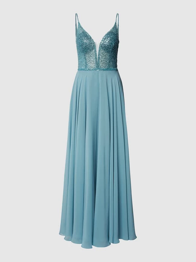 Swing Abendkleid Mit Paillettenbesatz - Bleu 4 Swing Abendkleid Mit Paillettenbesatz - Bleu – Bild 2