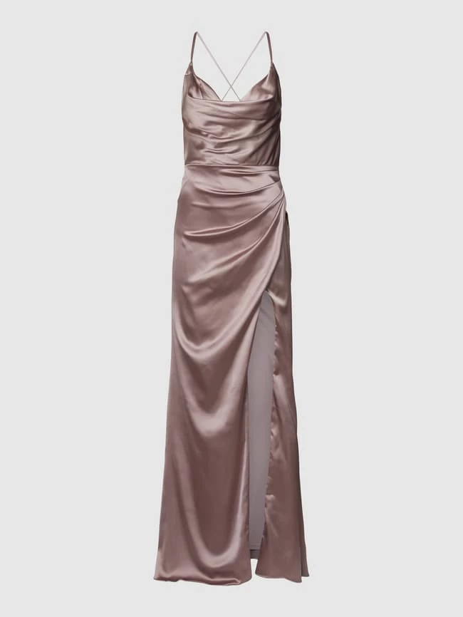 Luxuar Abendkleid Mit Wasserfall-Ausschnitt - Mauve 4 Luxuar Abendkleid Mit Wasserfall-Ausschnitt - Mauve – Bild 2