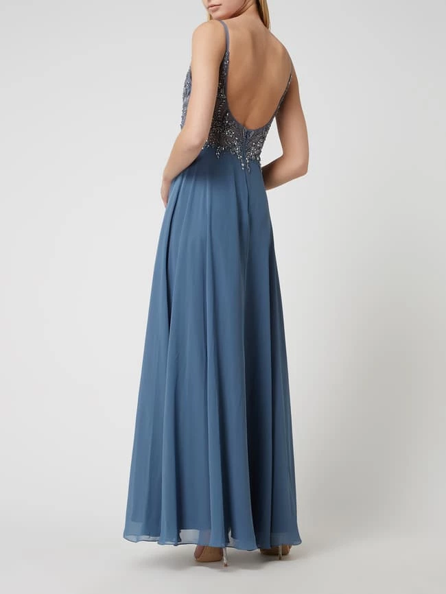 Luxuar Abendkleid Mit Strasssteinen - Rauchblau 6 Luxuar Abendkleid Mit Strasssteinen - Rauchblau – Bild 4