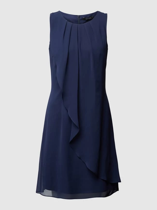 Swing Cocktailkleid Mit Leicht Ausgestelltem Rockteil - Marineblau 4 Swing Cocktailkleid Mit Leicht Ausgestelltem Rockteil - Marineblau – Bild 2
