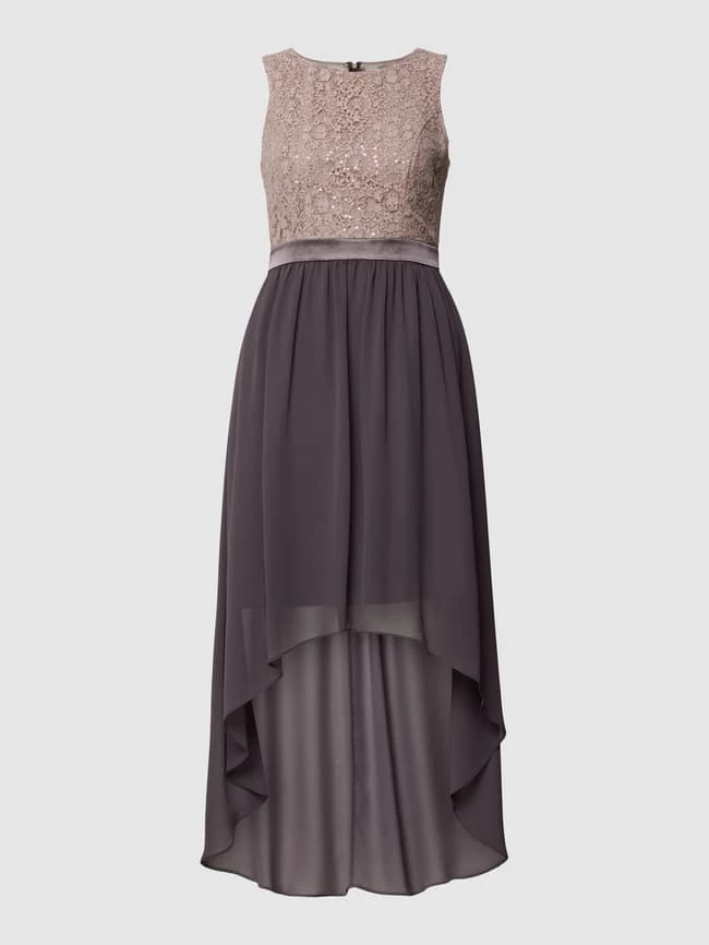 Jake*s Cocktail Cocktailkleid Im Vokuhila-Stil Mit Paillettenbesatz - Taupe 4 Jake*s Cocktail Cocktailkleid Im Vokuhila-Stil Mit Paillettenbesatz - Taupe – Bild 2