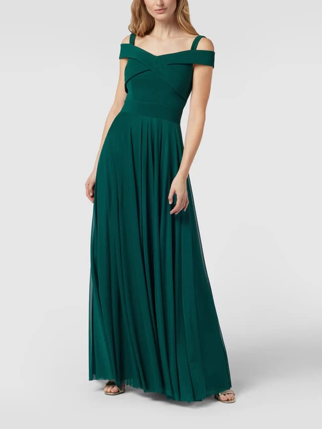 TROYDEN COLLECTION Abendkleid Mit Elastischen Trägern - Smaragdgrün 3 TROYDEN COLLECTION Abendkleid Mit Elastischen Trägern - Smaragdgrün