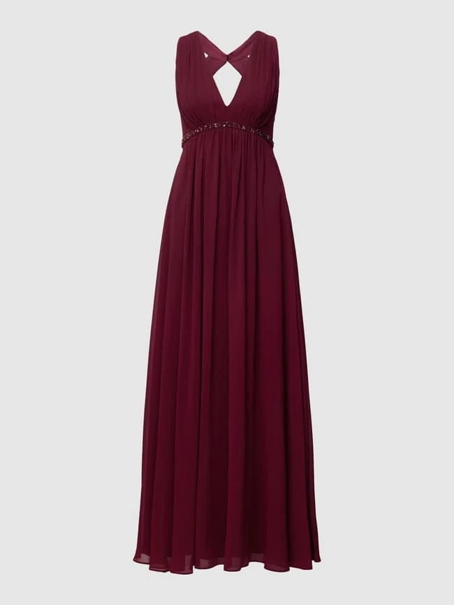 Jake*s Cocktail Abendkleid In Maxilänge Mit Zierbesatz - Kirschrot Meliert 4 Jake*s Cocktail Abendkleid In Maxilänge Mit Zierbesatz - Kirschrot Meliert – Bild 2