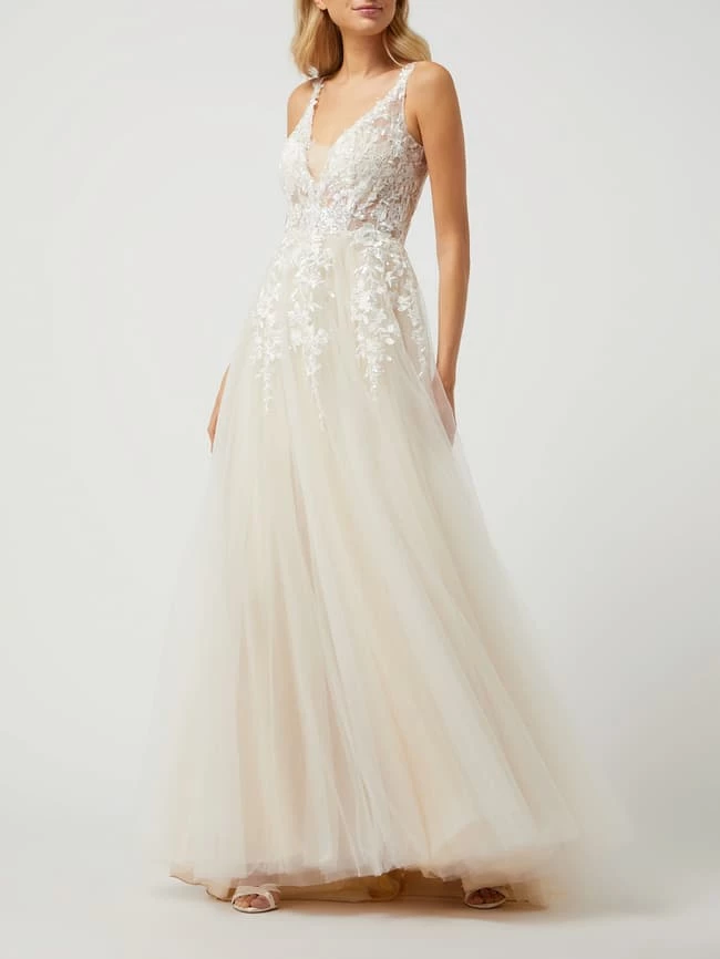 Luxuar Brautkleid Aus Tüll Mit Pailletten - Offwhite 3 Luxuar Brautkleid Aus Tüll Mit Pailletten - Offwhite