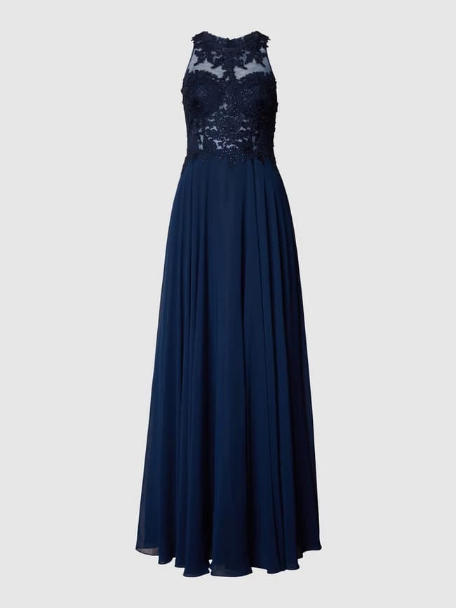 Mascara Abendkleid Mit Floralen Stickereien - Dunkelblau 4 Mascara Abendkleid Mit Floralen Stickereien - Dunkelblau – Bild 2