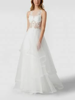 Unique Brautkleid Mit Floralen Stickereien - Offwhite