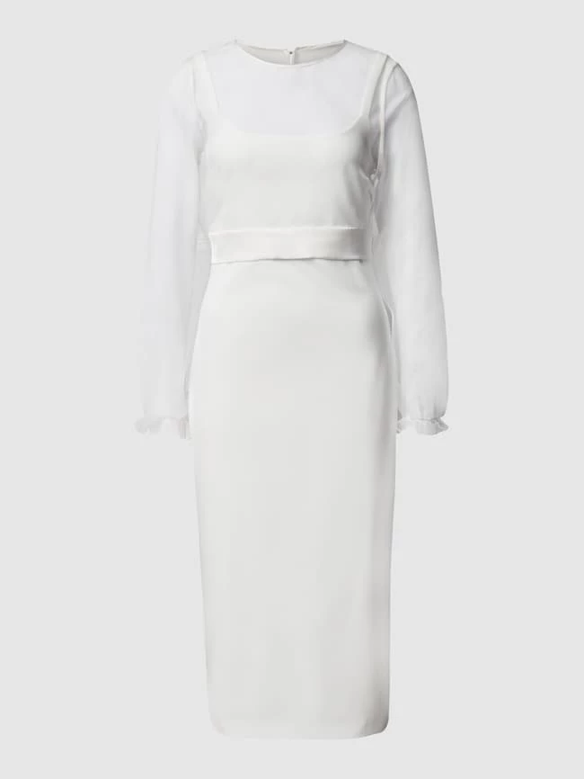 V.M. Cocktailkleid Mit Transparentem Oberteil - Offwhite 4 V.M. Cocktailkleid Mit Transparentem Oberteil - Offwhite – Bild 2