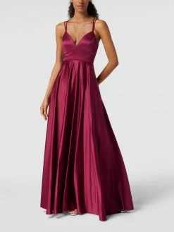 Jake*s Cocktail Abendkleid Mit Spaghettiträgern - Kirschrot