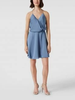 Unique Cocktailkleid In Wickel-Optik - Bleu