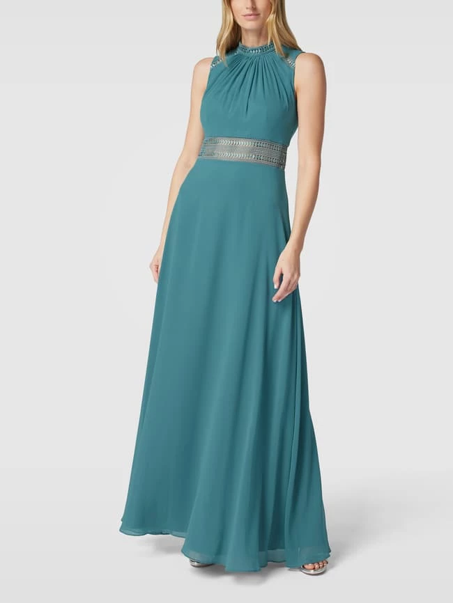 V.M. Abendkleid Mit Lochstickereien - Petrol 3 V.M. Abendkleid Mit Lochstickereien - Petrol