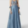 Luxuar Abendkleid Mit Zierbesatz - Rauchblau