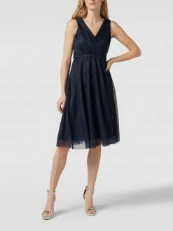 TROYDEN COLLECTION Cocktailkleid Mit Taillenpasse - Marineblau