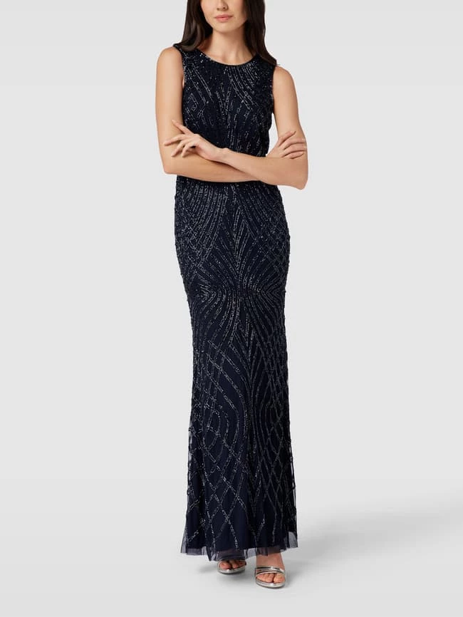 LACE & BEADS Abendkleid Mit Zierbesatz - Marineblau 3 LACE & BEADS Abendkleid Mit Zierbesatz - Marineblau