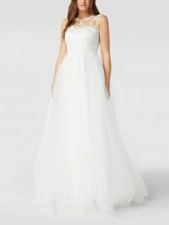 TROYDEN COLLECTION Brautkleid Mit Floralen Stickereien - Weiß