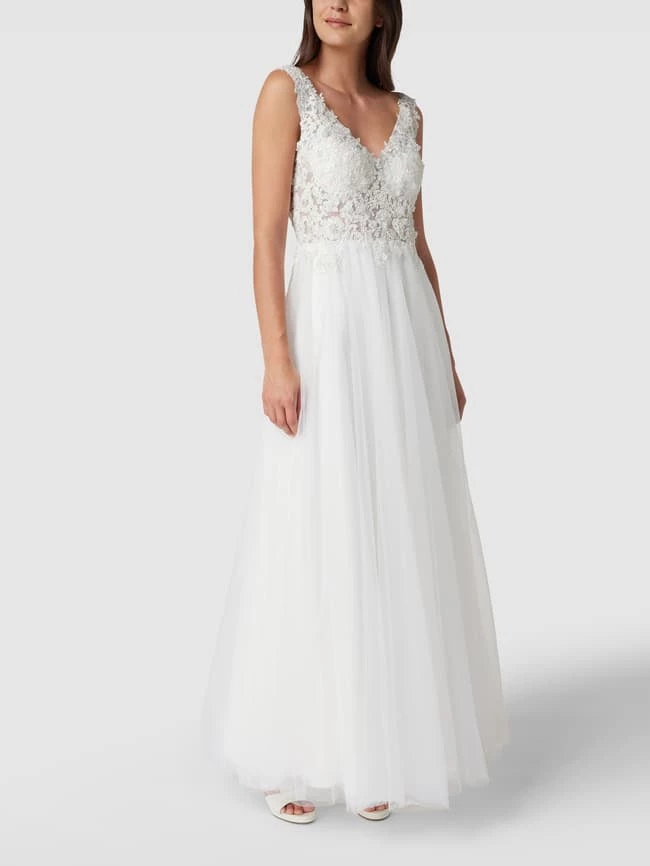 Mascara Brautkleid Mit Ziersteinen Und Floraler Spitze - Offwhite 6 Mascara Brautkleid Mit Ziersteinen Und Floraler Spitze - Offwhite – Bild 4