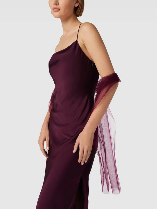 Unique Abendkleid Mit Wasserfall-Ausschnitt - Aubergine 5 Unique Abendkleid Mit Wasserfall-Ausschnitt - Aubergine – Bild 3