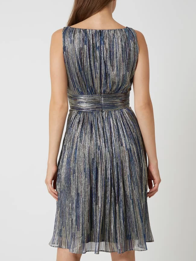 Swing Cocktailkleid Mit Effektgarn - Metallic Blau 7 Swing Cocktailkleid Mit Effektgarn - Metallic Blau – Bild 5