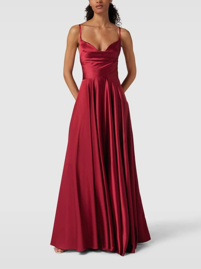 Luxuar Abendkleid Mit Herz-Ausschnitt - Dunkelrot 3 Luxuar Abendkleid Mit Herz-Ausschnitt - Dunkelrot