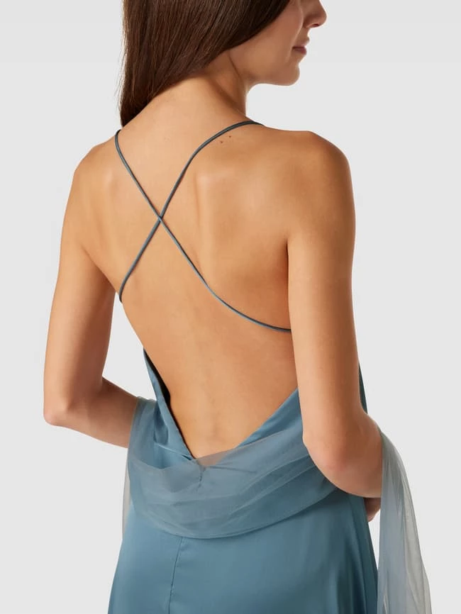 Unique Abendkleid Mit Gehschlitz - Bleu 5 Unique Abendkleid Mit Gehschlitz - Bleu – Bild 3