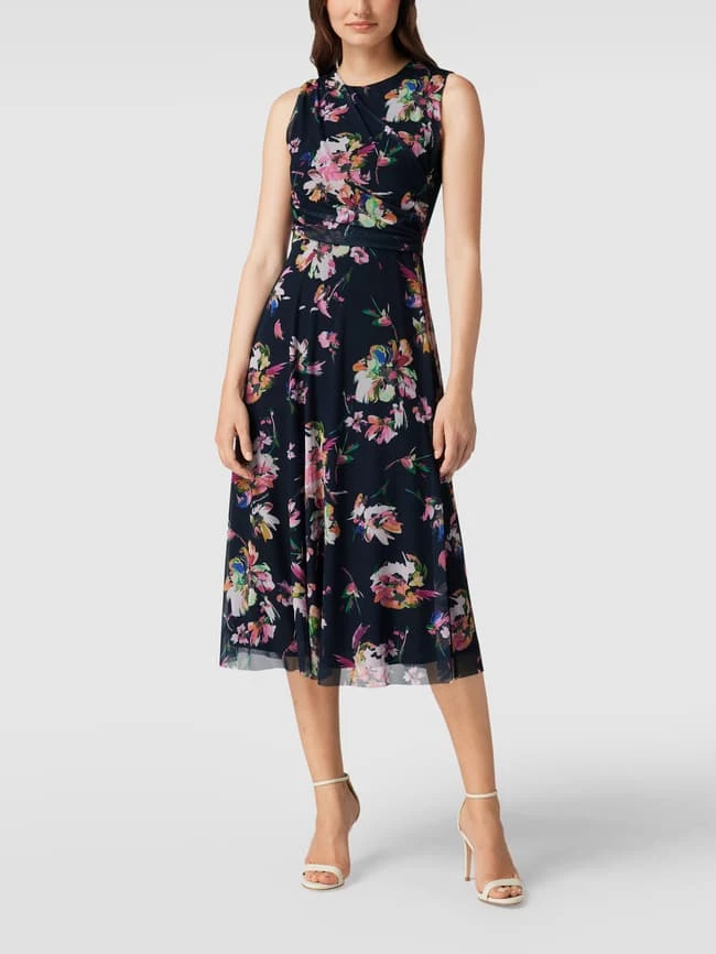 Swing Cocktailkleid Mit Floralem Allover-Muster - Marineblau 6 Swing Cocktailkleid Mit Floralem Allover-Muster - Marineblau – Bild 4