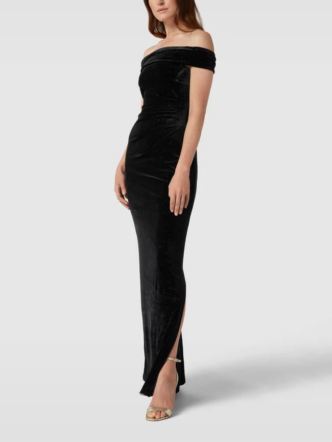 Christian Berg Cocktail Abendkleid Mit Effektgarn - Schwarz 6 Christian Berg Cocktail Abendkleid Mit Effektgarn - Schwarz – Bild 4