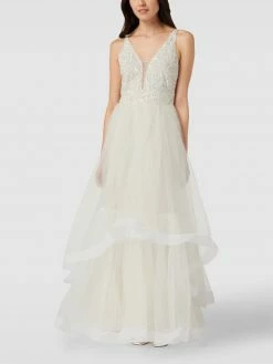 LACE & BEADS Brautkleid Mit Paillettenbesatz - Offwhite