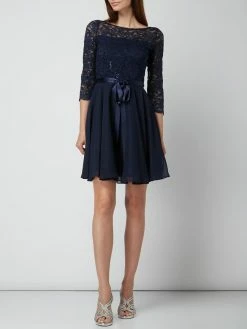 Swing Cocktailkleid Aus Häkelspitze Modell 'STAMM' - Marineblau