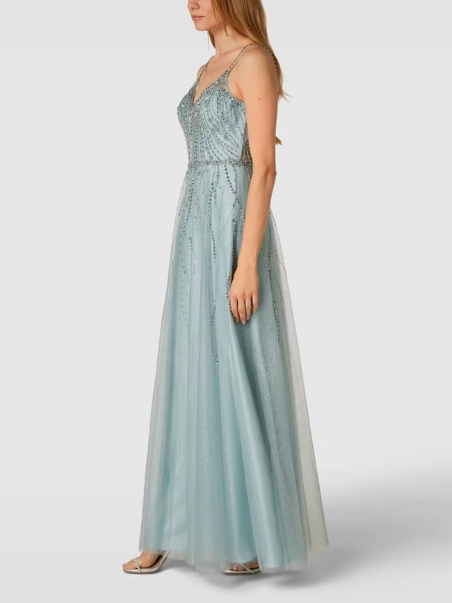 Luxuar Abendkleid Mit Zierbesatz - Rauchblau 6 Luxuar Abendkleid Mit Zierbesatz - Rauchblau – Bild 4