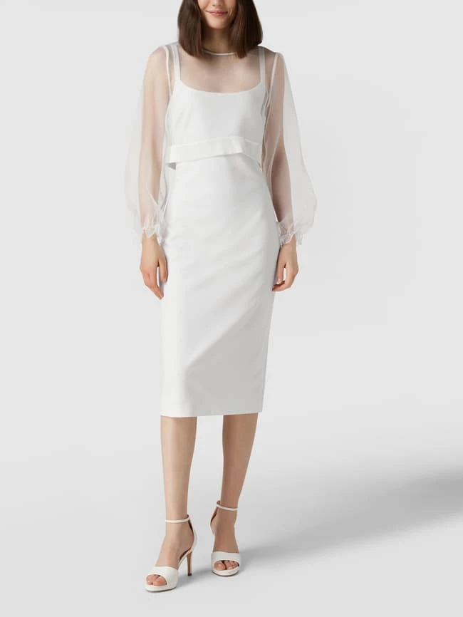 V.M. Cocktailkleid Mit Transparentem Oberteil - Offwhite 6 V.M. Cocktailkleid Mit Transparentem Oberteil - Offwhite – Bild 4