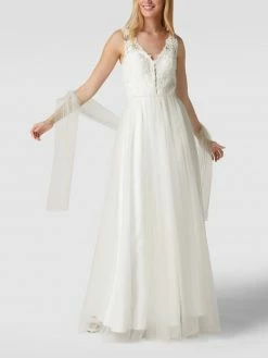 Mascara Brautkleid Aus Spitze Und Mesh - Offwhite