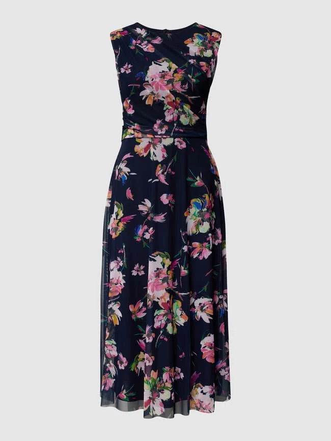 Swing Cocktailkleid Mit Floralem Allover-Muster - Marineblau 4 Swing Cocktailkleid Mit Floralem Allover-Muster - Marineblau – Bild 2