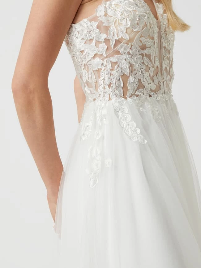 Luxuar Brautkleid Mit Floralen Stickereien - Offwhite 7 Luxuar Brautkleid Mit Floralen Stickereien - Offwhite – Bild 5