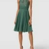 V.M. Cocktailkleid Mit Zierbesatz - Dunkelgrün