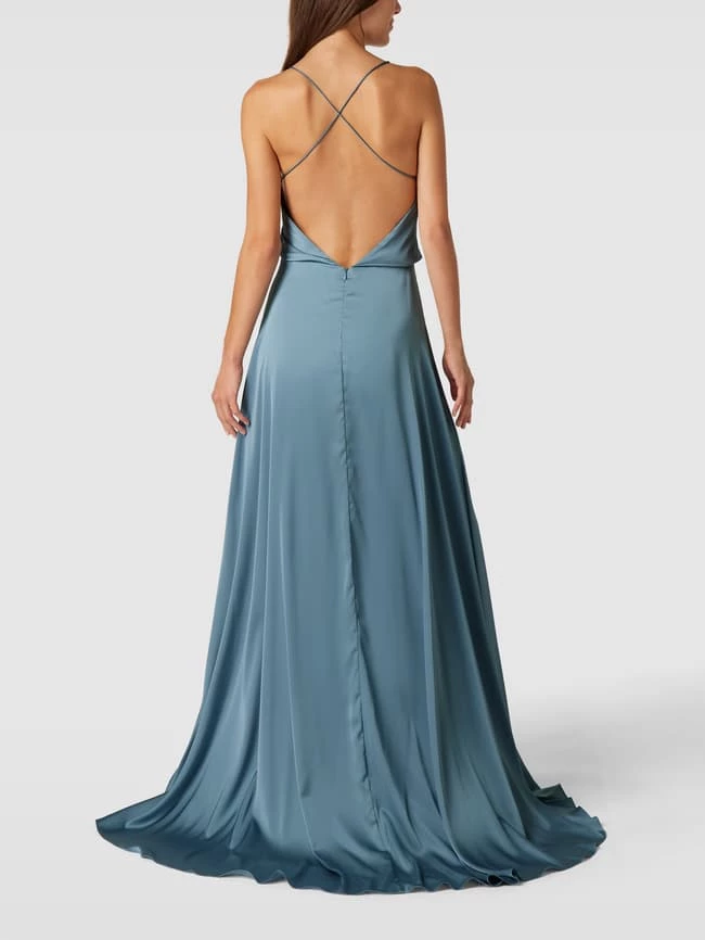 Unique Abendkleid Mit Gehschlitz - Bleu 7 Unique Abendkleid Mit Gehschlitz - Bleu – Bild 5
