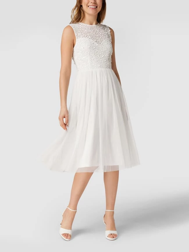 LACE & BEADS Brautkleid Mit Paillettenbesatz - Weiß 3 LACE & BEADS Brautkleid Mit Paillettenbesatz - Weiß